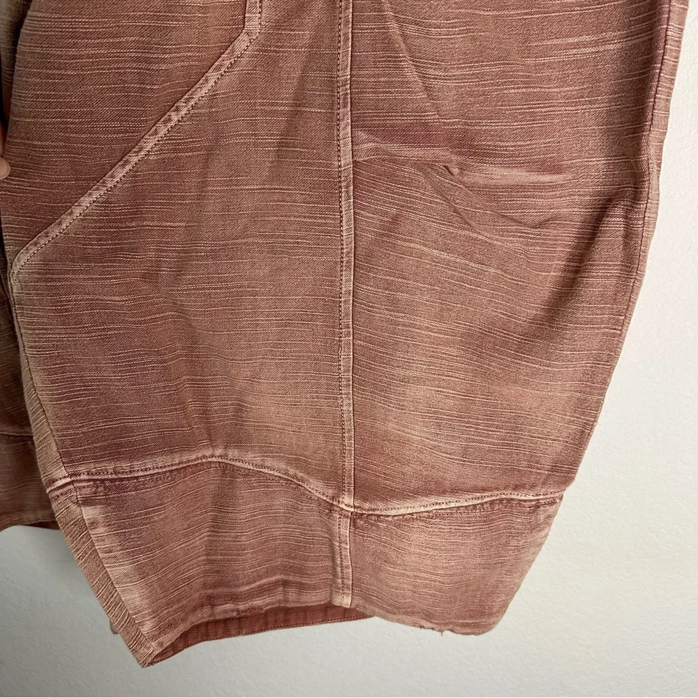 Free People Ride Out Barrel Moto Pants Pink Terracotta Canyon Sunset SZ S - Picture 4 of 8